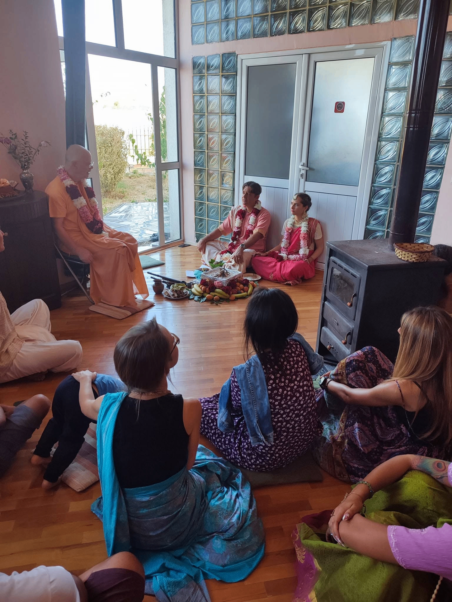 A wedding ceremony blessed before the altar